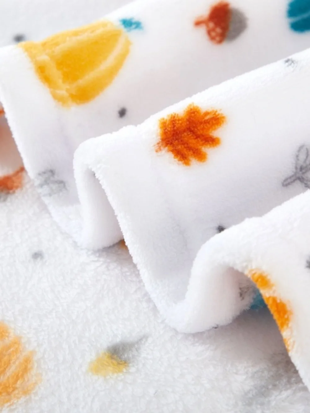 Parent's Choice Pumpkin Plush Baby Blanket - White & Orange 30” X 36”